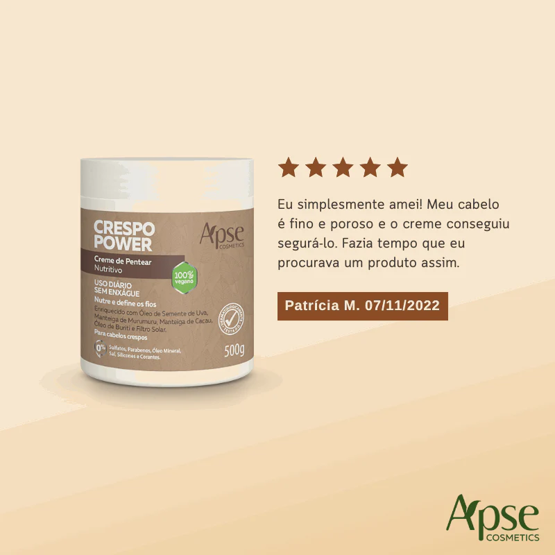 Apse Cosmetics - Nourishing Curly Hair Cream 17.6 oz - No Poo / Low Poo - Conditioning Action - Image 3
