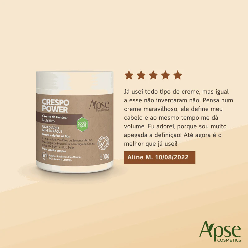 Apse Cosmetics - Nourishing Curly Hair Cream 17.6 oz - No Poo / Low Poo - Conditioning Action - Image 4