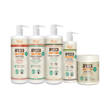 Apse Cosmetics - Kitão Africa Baobab - Shampoo, Conditioner, Gel, Mask, and Leave-in Cream (5 ITEMS)