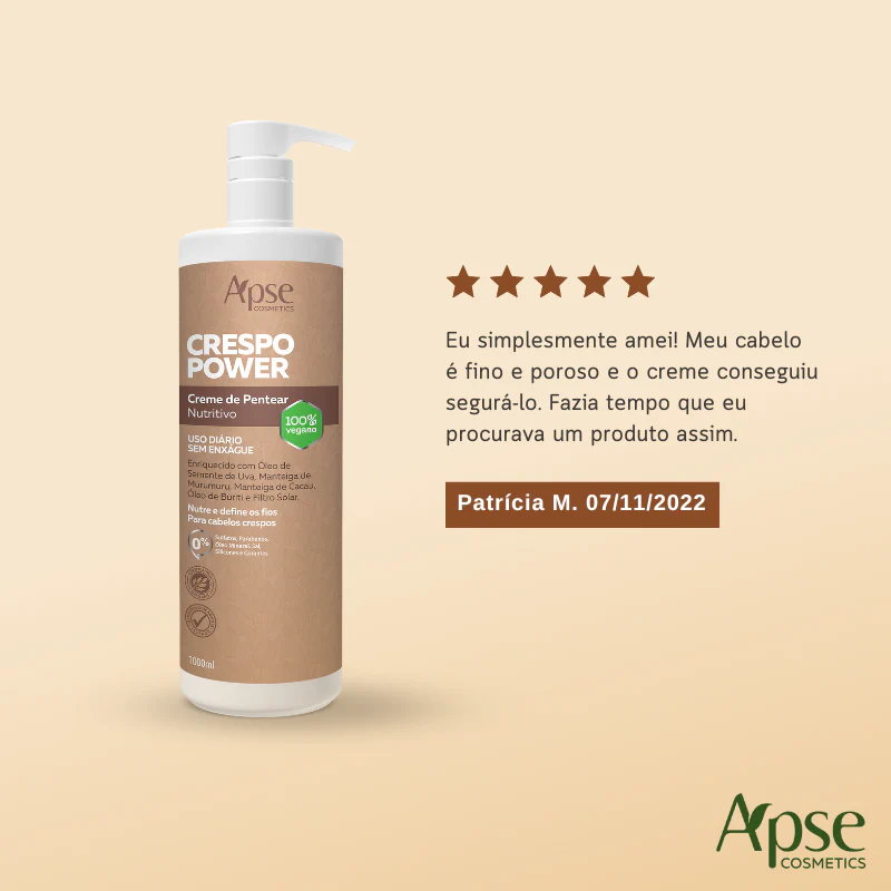 Apse Cosmetics - Kitão Curly Power - Co Wash, Conditioner, Mask, and Styling Cream (4 ITEMS) - Image 6