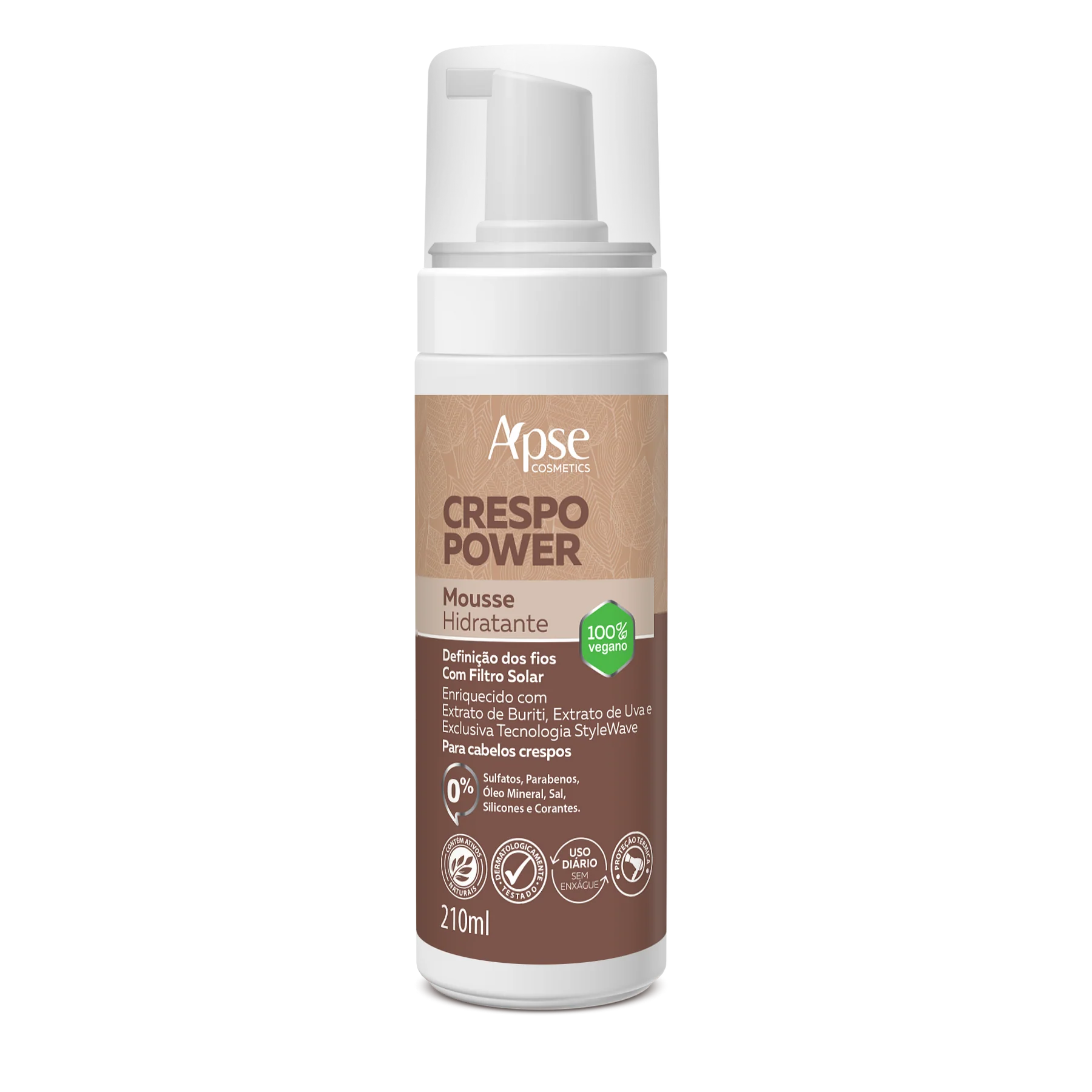 Apse Cosmetics - Curly Power Hydrating Mousse 7.1 fl oz - Conditioning Action
