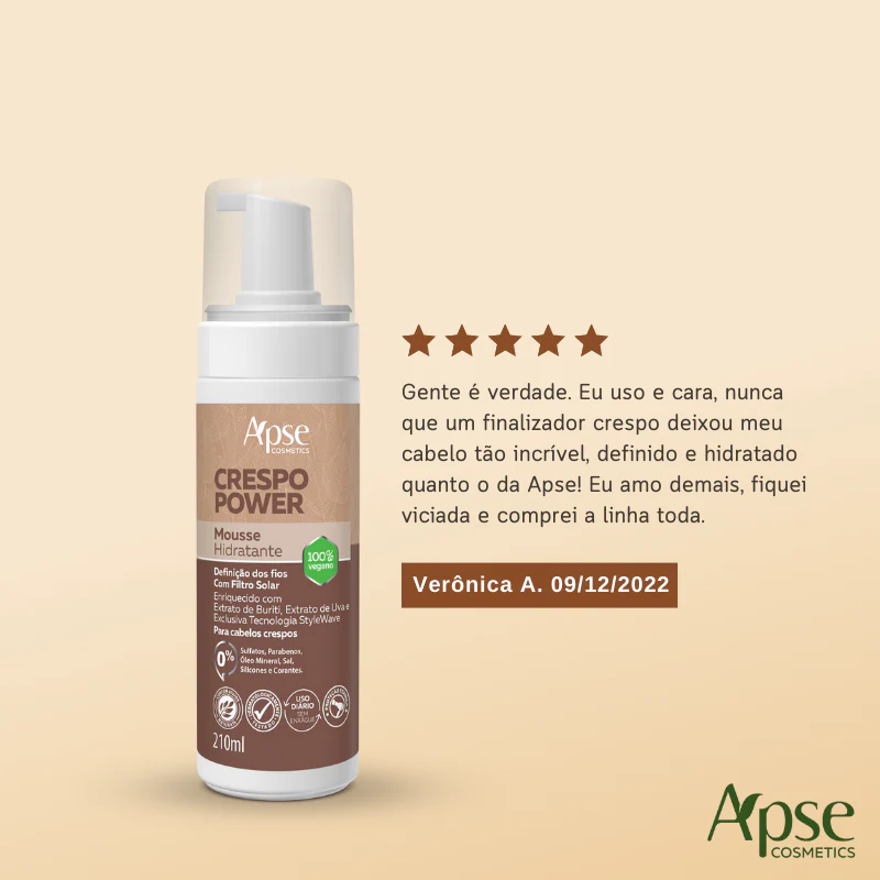 Apse Cosmetics - Curly Power Hydrating Mousse 7.1 fl oz - Conditioning Action - Image 3