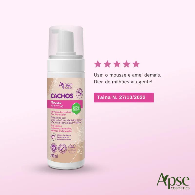 Apse Cosmetics - Nourishing Curl Mousse 7.1 fl oz - Low Poo - Conditioning Action - Image 4