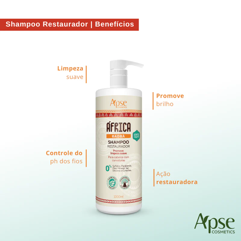 Apse Cosmetics - Africa Baobab Restorative Shampoo 33.8 fl oz - Image 2