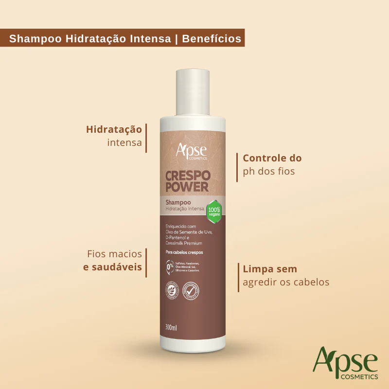 Apse Cosmetics - Power Curl Intense Hydration Shampoo 10.14 fl oz - Image 2