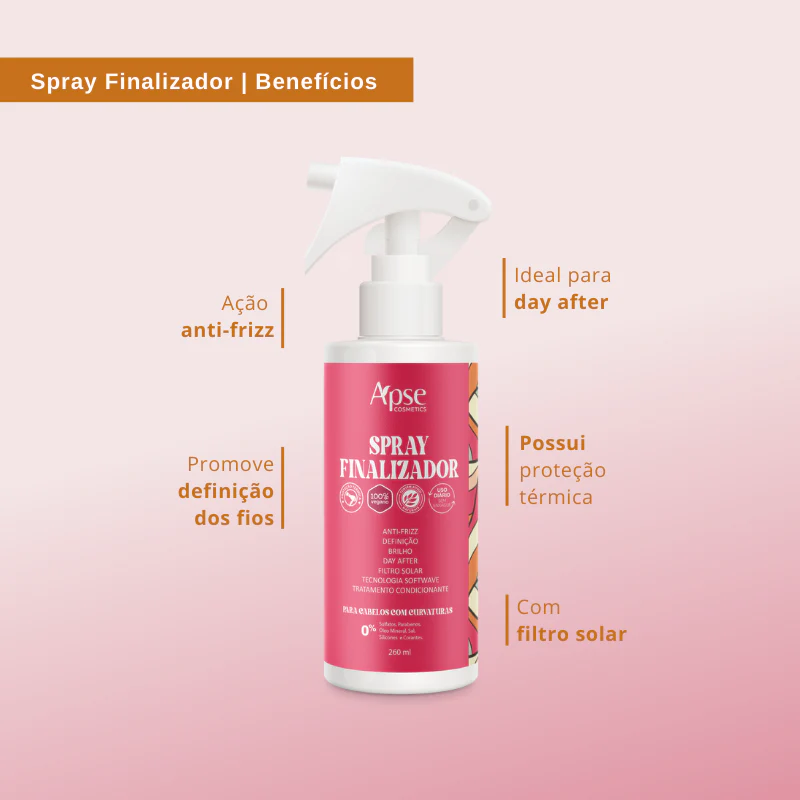 Apse Cosmetics - Finishing Spray - for curly hair 8.8 fl oz - No Poo / Low Poo - Conditioning Action - Image 2
