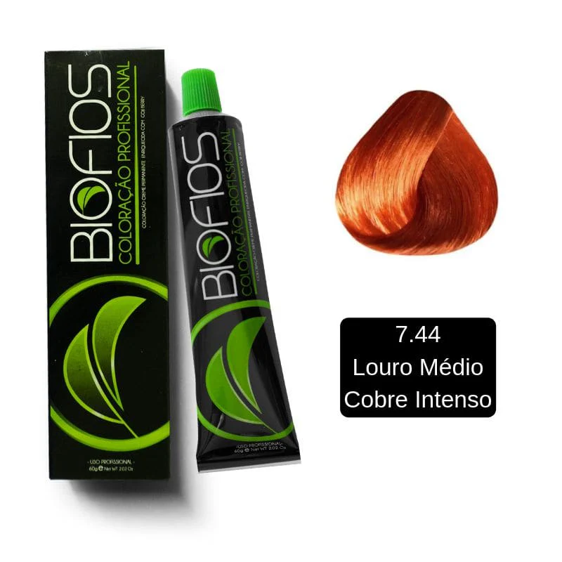Biofios Profissional 7.44 Medium Blond Copper Permanent 60g - Image 2