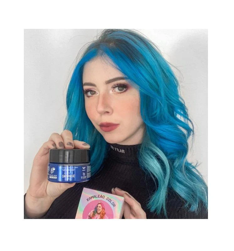 Blue Grunge Tinting Pigment Maíra Medeiros Hair Mask 100ml - Kamaleão Color - Image 2