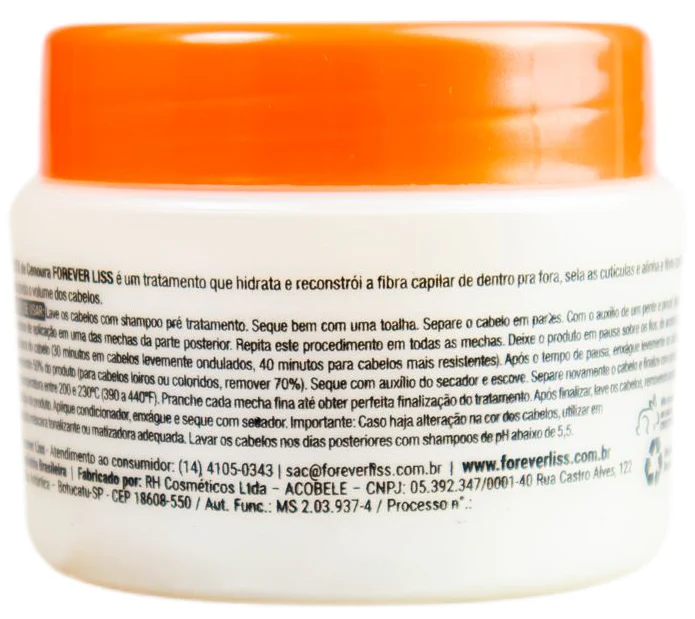Carrot Deep Hair Mask No Formol Anti Frizz and Volume Professional Mask 160g - Forever Liss - Image 2
