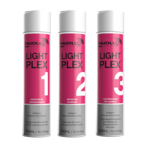 Light Plex Discoloration Protector Hair Cauter Treatment Kit 3x300ml - Paiolla