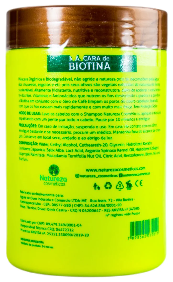 Professional Natural Therapy Organic Biotin Mint Ginger Mask 1Kg - Natureza - Image 2
