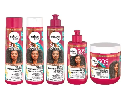 SOS Curls Powerful Vegan Wavy Curly Daily Hair Treatment Kit 5 Prod - Salon Line - Image 2