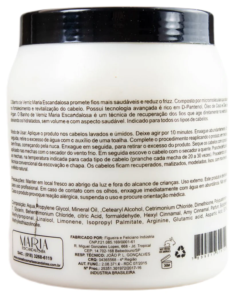 Varnish Bath Anti Frizz and Volume 4 in 1 Treatment Mask 1Kg - Maria Escandalosa - Image 2