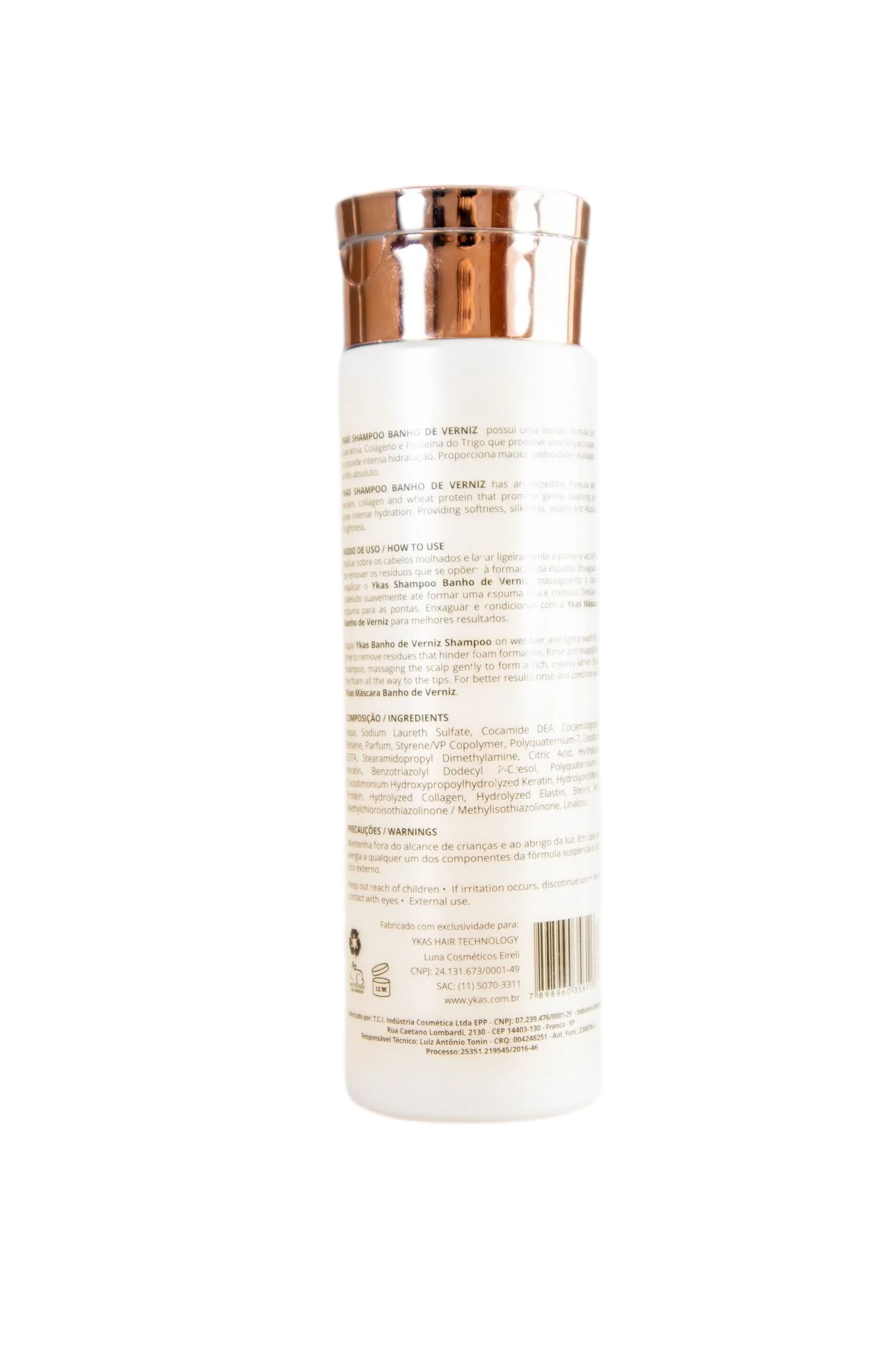 Varnish Bath Immediate Shampoo Keratin Collagen Wheat Protein 300ml - Ykas - Image 2